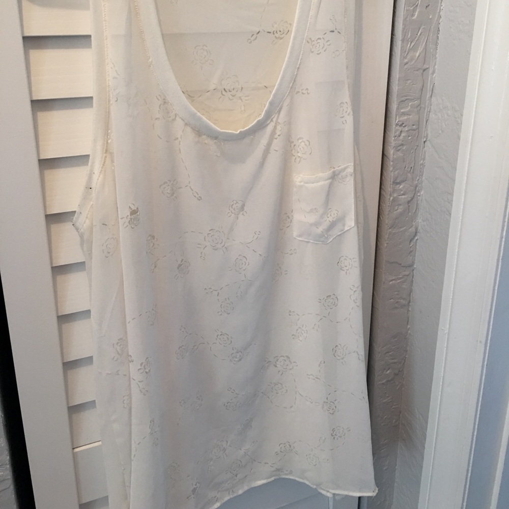 Sheer floral cut-out tank